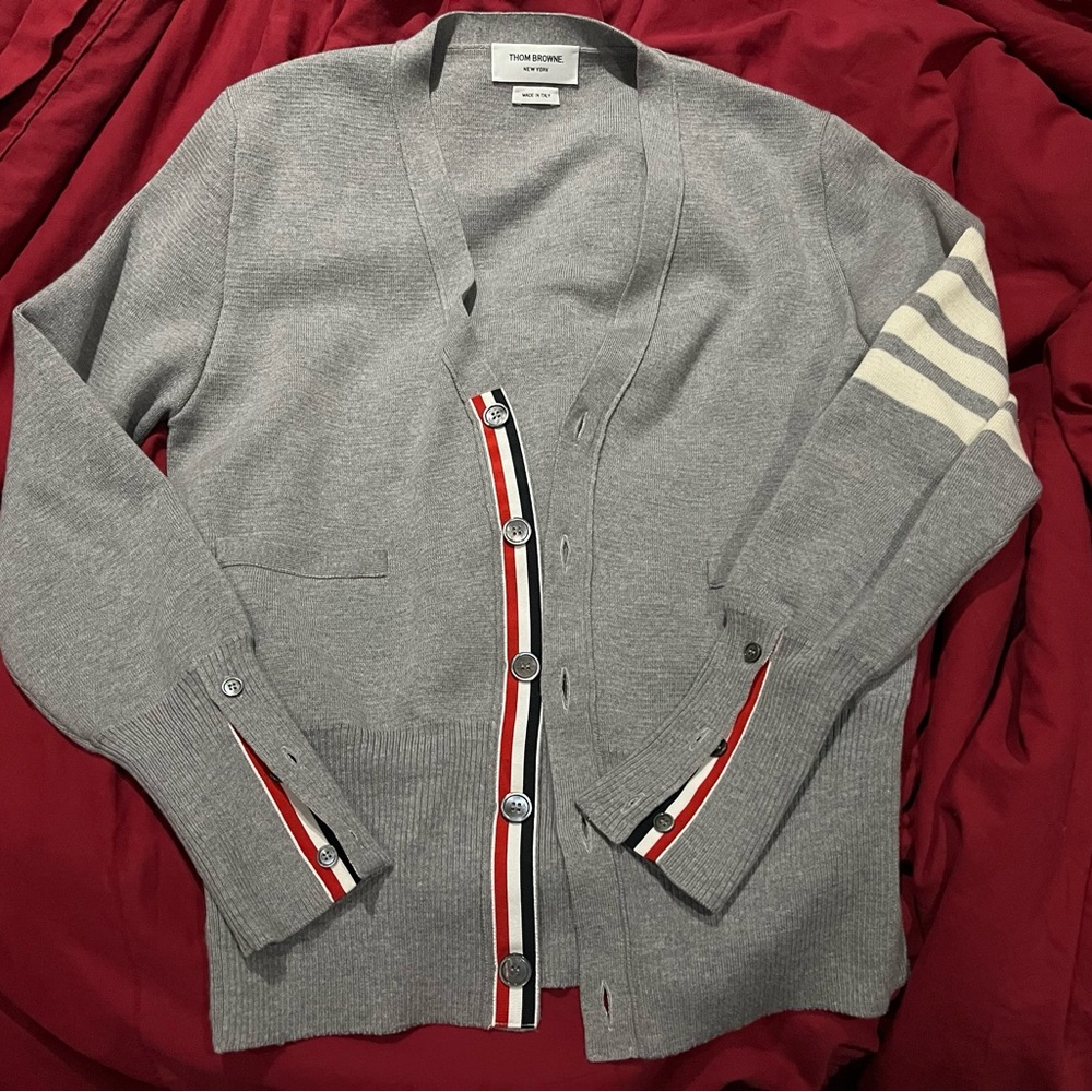 Thom Browne cardigan lightly worn size 1). Great condition